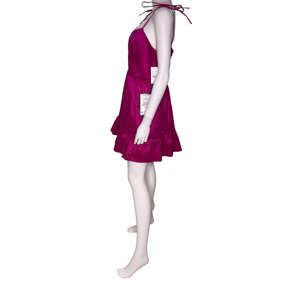 Adrianna Papell Women’s Soft Skirt Taffeta Mini Dress In Pink Sz 8 - Picture 3 of 9